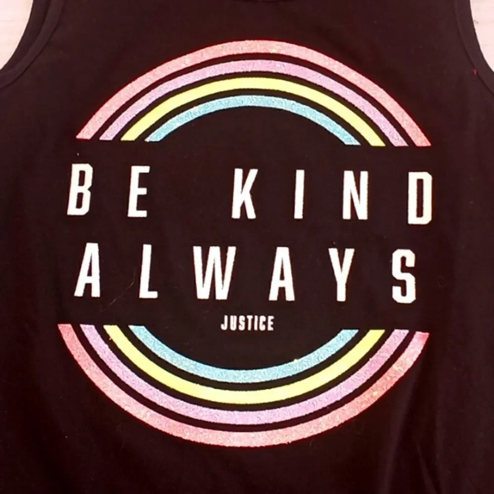 Justice Girks Be Kind Always Knot Front Tank Top